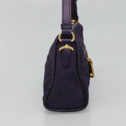Prada PRADA Shoulder Bag Nylon Purple Gold Authentic 130933