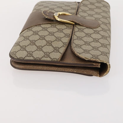 Gucci GUCCI GG Supreme GG Crystal GG Canvas Bag PVC 4 Set Navy Beige Authentic YKZ424