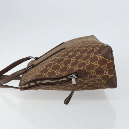 Gucci GUCCI GG Canvas Hand Bag Leather Brown Gold Authentic 149459