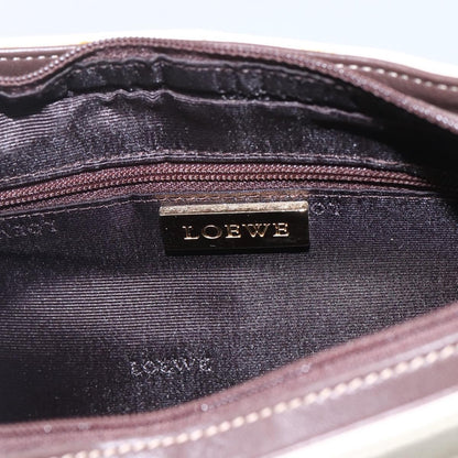 Loewe LOEWE Shoulder Bag Leather White Gold Authentic 162858