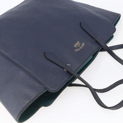 Gucci GUCCI Tote Bag Leather Navy Gold 354397 Authentic 152574