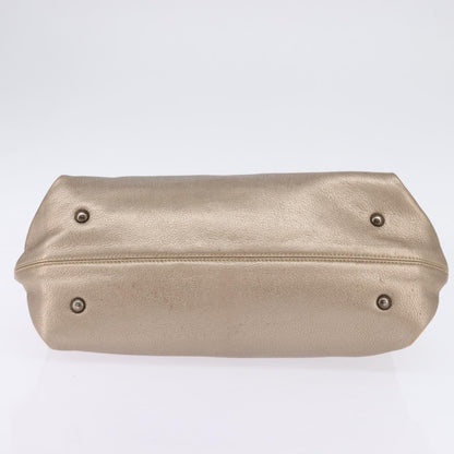 Salvatore Ferragamo Salvatore Ferragamo Gancini Hand Bag Leather 2way Beige Gold Authentic BA5964