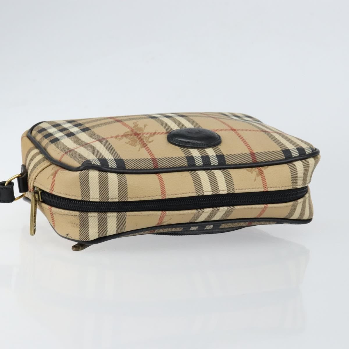 Burberrys Burberrys Nova Check Clutch Bag PVC Beige Gold Authentic ep11601