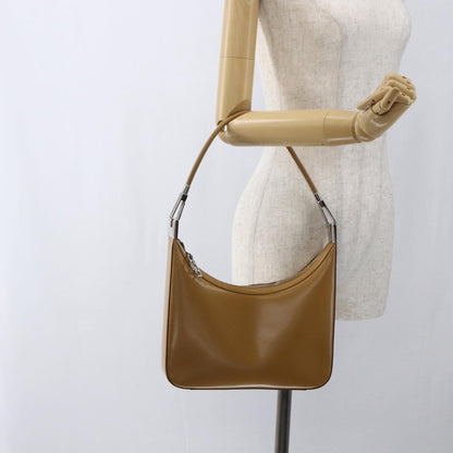 Gucci GUCCI Shoulder Bag Leather Brown Silver 001 3812 Authentic BA10652