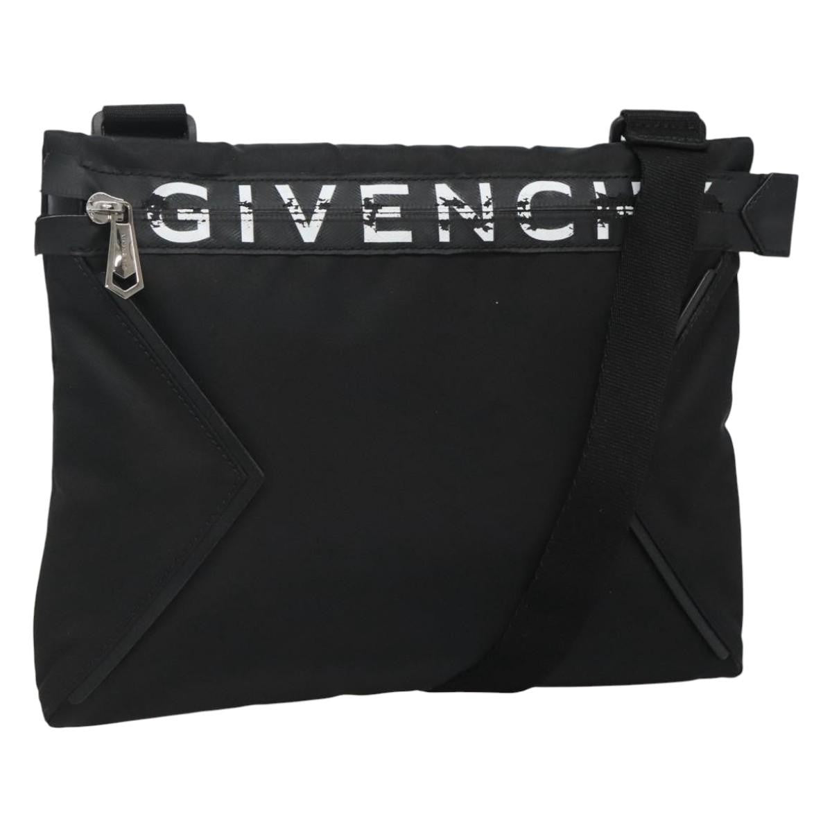 Givenchy GIVENCHY Shoulder Bag Nylon Black Silver Authentic bs23553