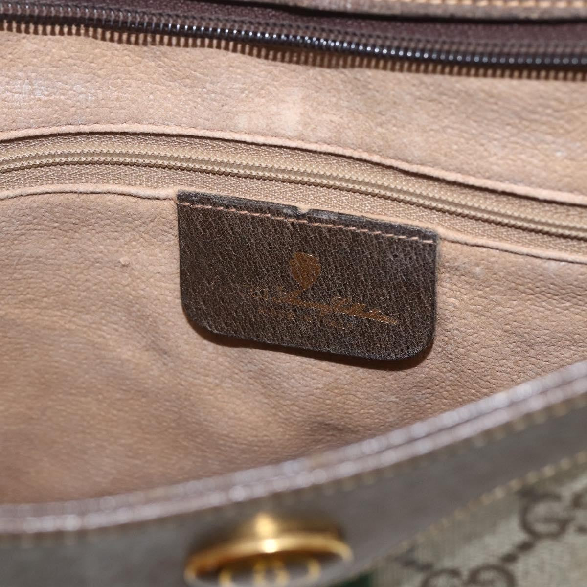 Gucci GUCCI GG Supreme Web Sherry Line Bag PVC Beige Gold 72 001 4467 Authentic 165194