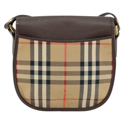 Burberrys Burberrys Nova Check Shoulder Bag Canvas Beige Gold Authentic 153922