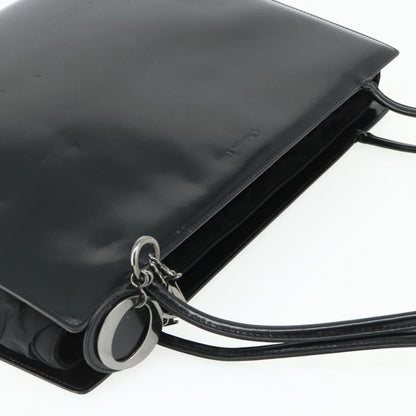 Dior Christian Dior Tote Bag Patent leather Black Silver Authentic 176564A