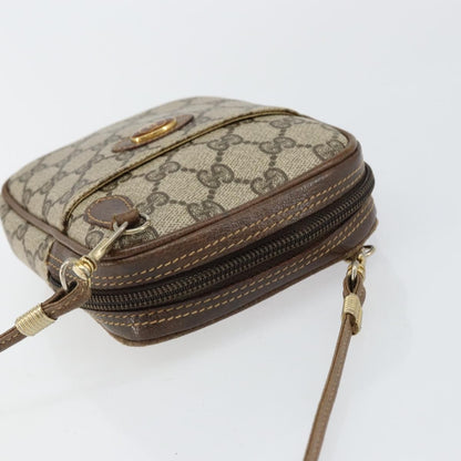 Gucci GUCCI GG Supreme Shoulder Bag PVC Beige Gold Authentic BA6562