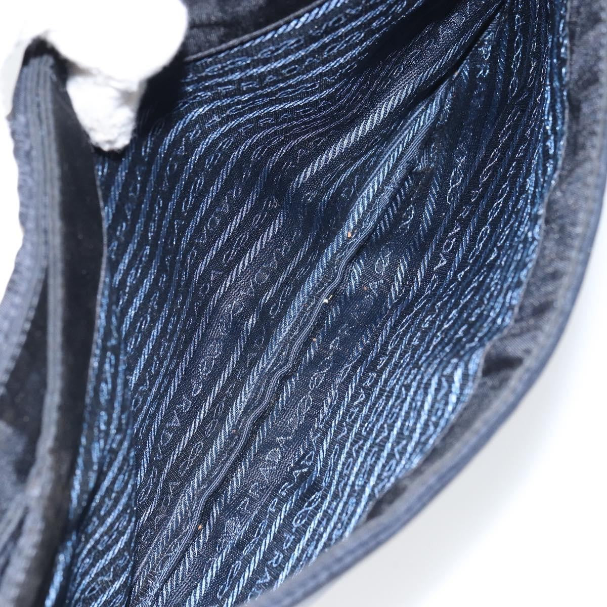 Prada PRADA Shoulder Bag Nylon Navy Silver Authentic 162420