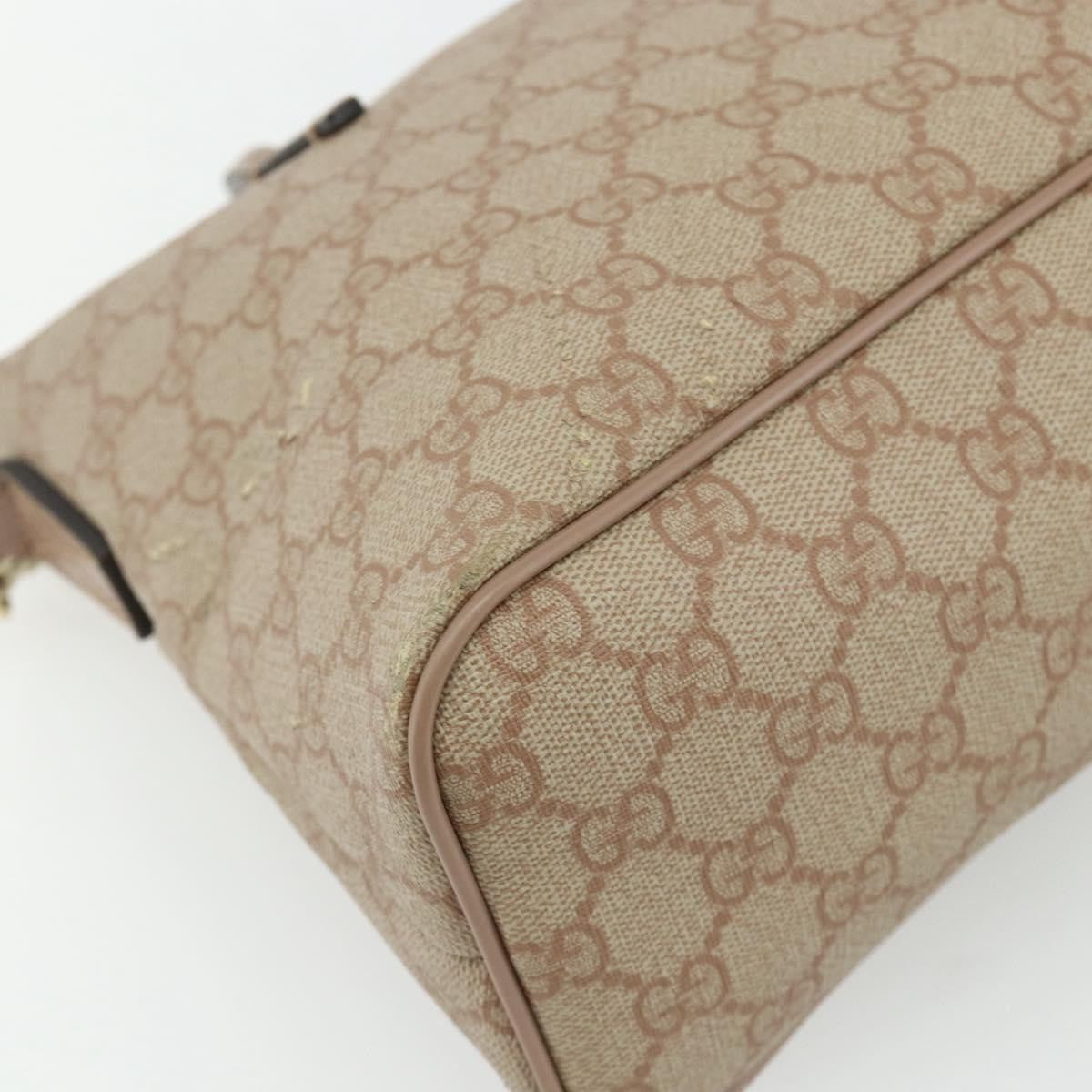 Gucci GUCCI GG Supreme Tote Bag PVC 2way Beige Gold 353440 Authentic 178185