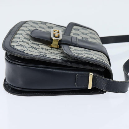 Gucci GUCCI GG Supreme Shoulder Bag PVC Navy Gold Authentic 150027