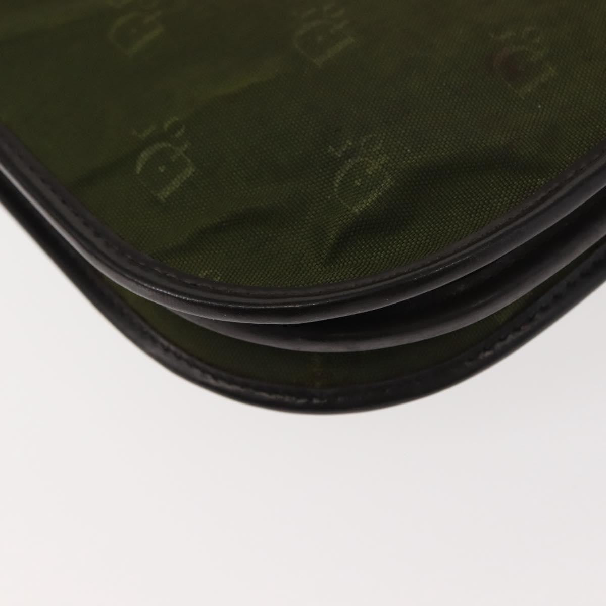 Dior Christian Dior Shoulder Bag Nylon Khaki Gold Authentic 151997