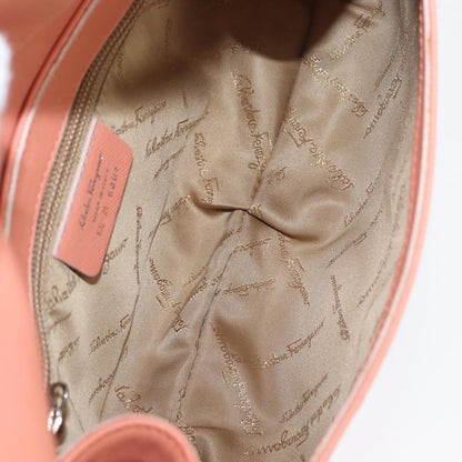 Salvatore Ferragamo Salvatore Ferragamo Gancini Shoulder Bag Leather Pink Silver Authentic BA11212