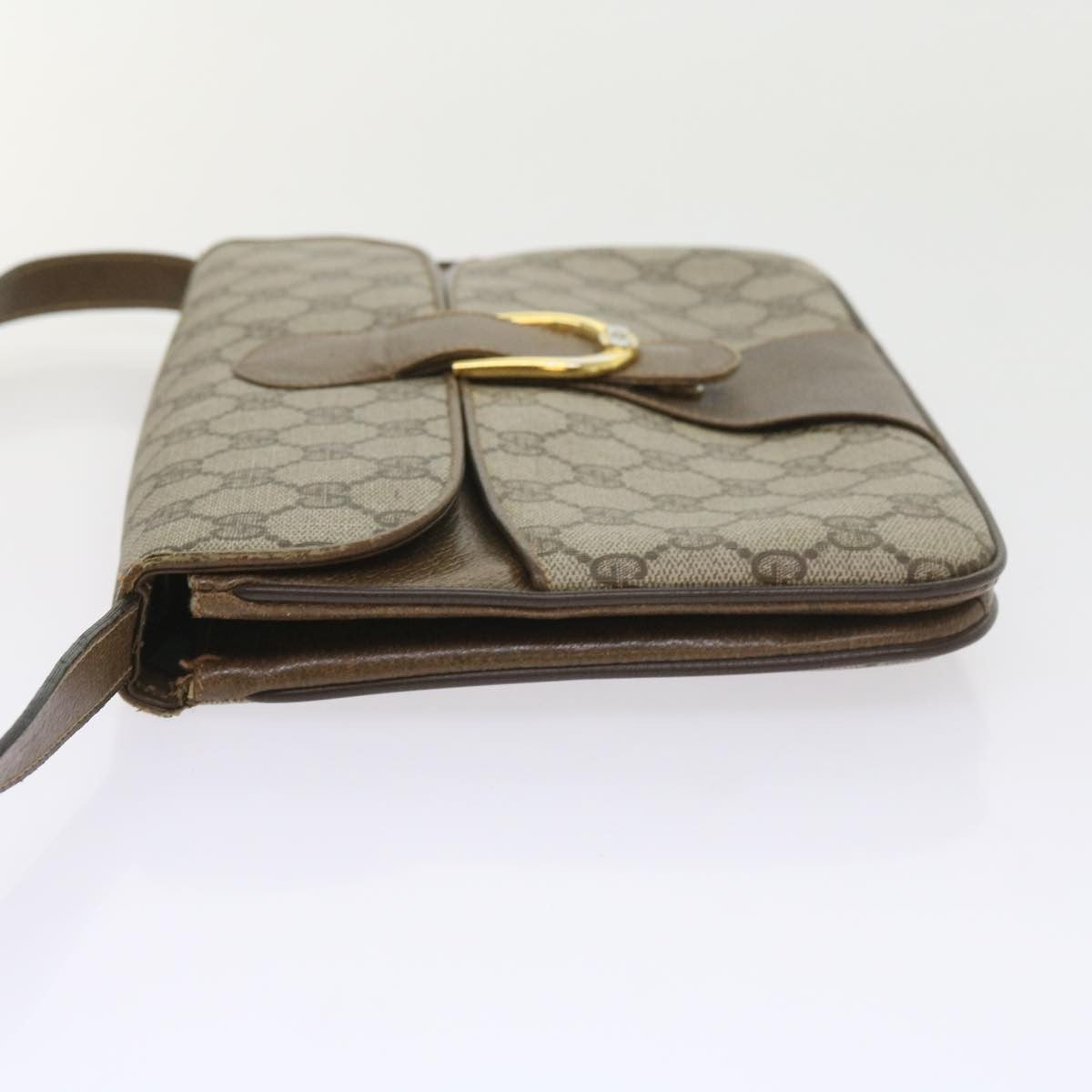 Gucci GUCCI GG Supreme Shoulder Bag PVC Leather Beige Authentic th4221