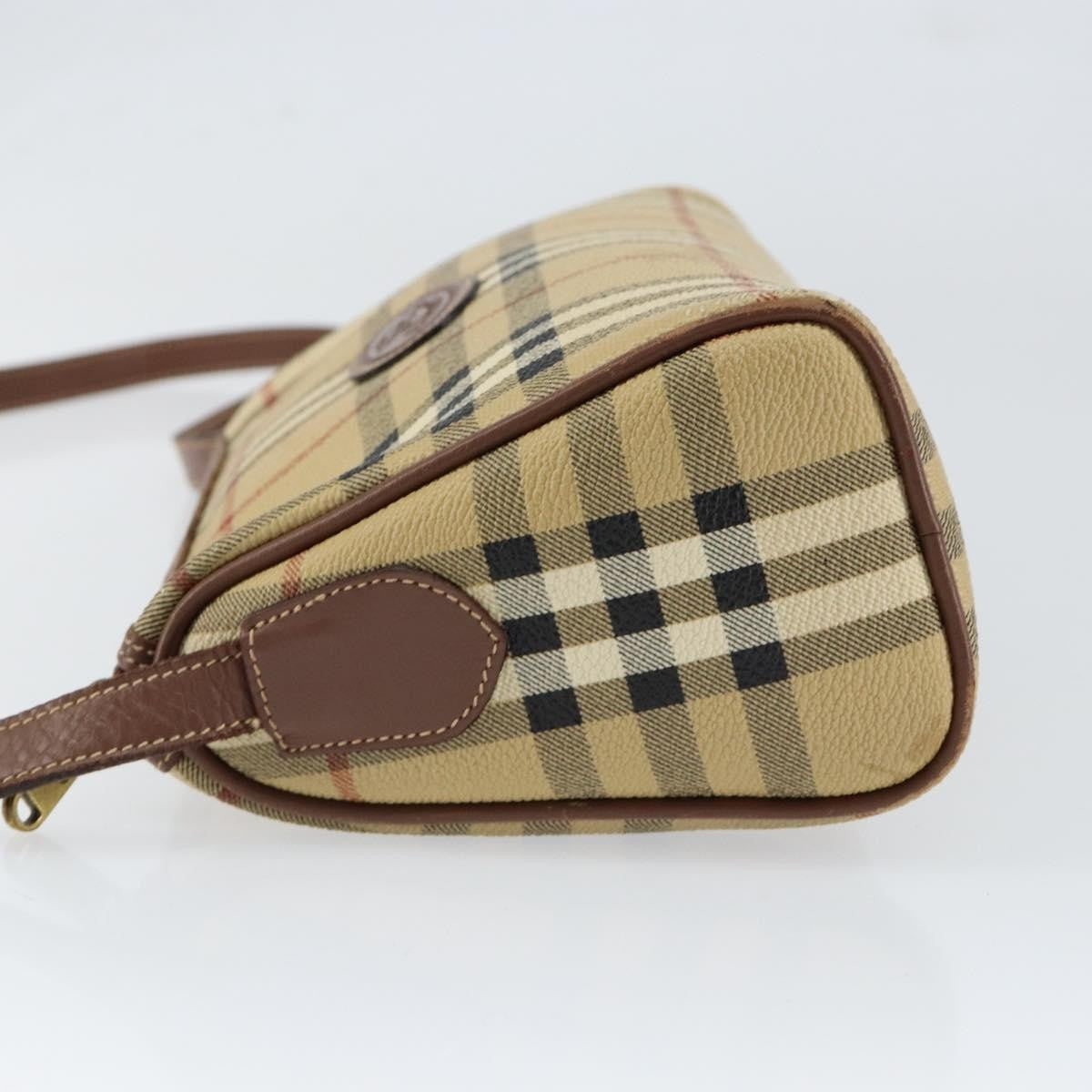 Burberrys Burberrys Nova Check Shoulder Bag PVC Beige Gold Authentic ka004