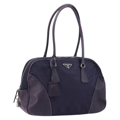 Prada PRADA Boston Bag Nylon Purple Silver Authentic ep13475