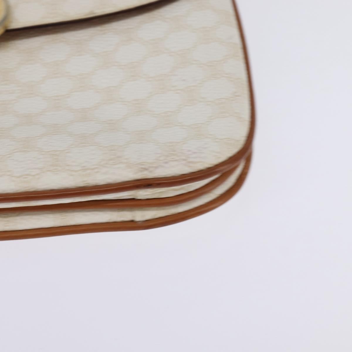 Celine CELINE Macadam Canvas Shoulder Bag PVC Leather White Gold Authentic 146823