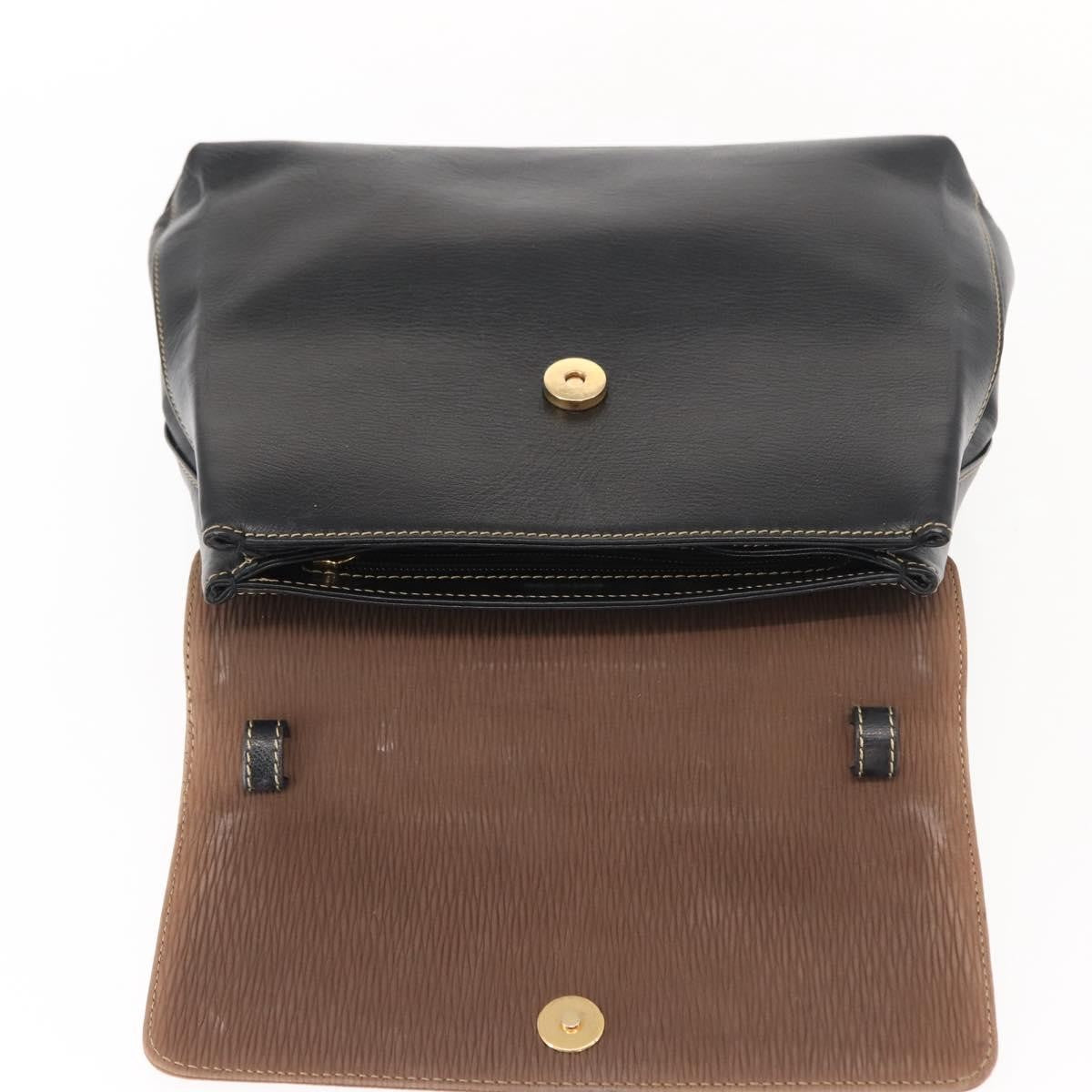 Loewe LOEWE Velazquez Hand Bag Leather Suede Brown Black gold Authentic 149533