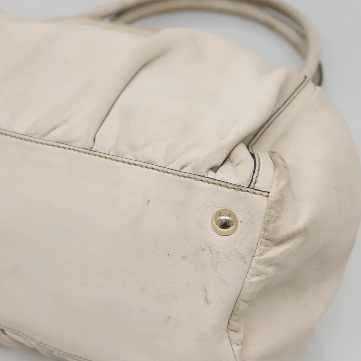 Gucci GUCCI Tote Bag Leather Ivory Gold 189835 Authentic 135191