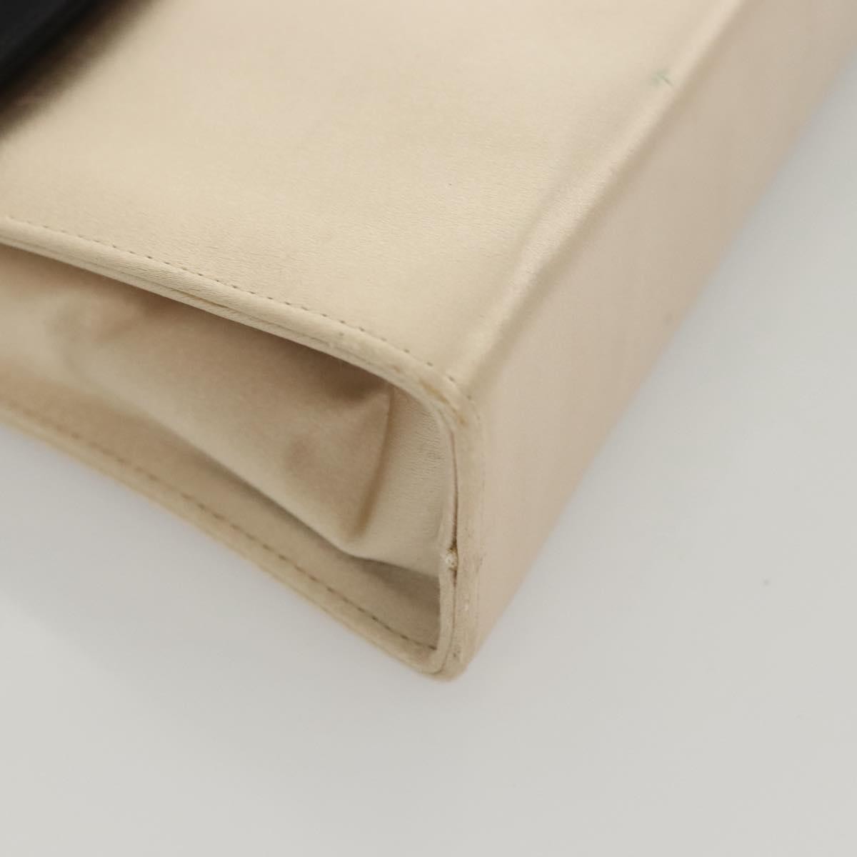 Salvatore Ferragamo Salvatore Ferragamo Vala Hand Bag Satin Beige Gold Authentic BA2675