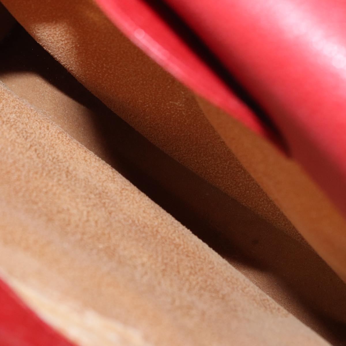 Gucci GUCCI Bamboo Hand Bag Leather Red Gold 002 0260 2615 Authentic ep12137