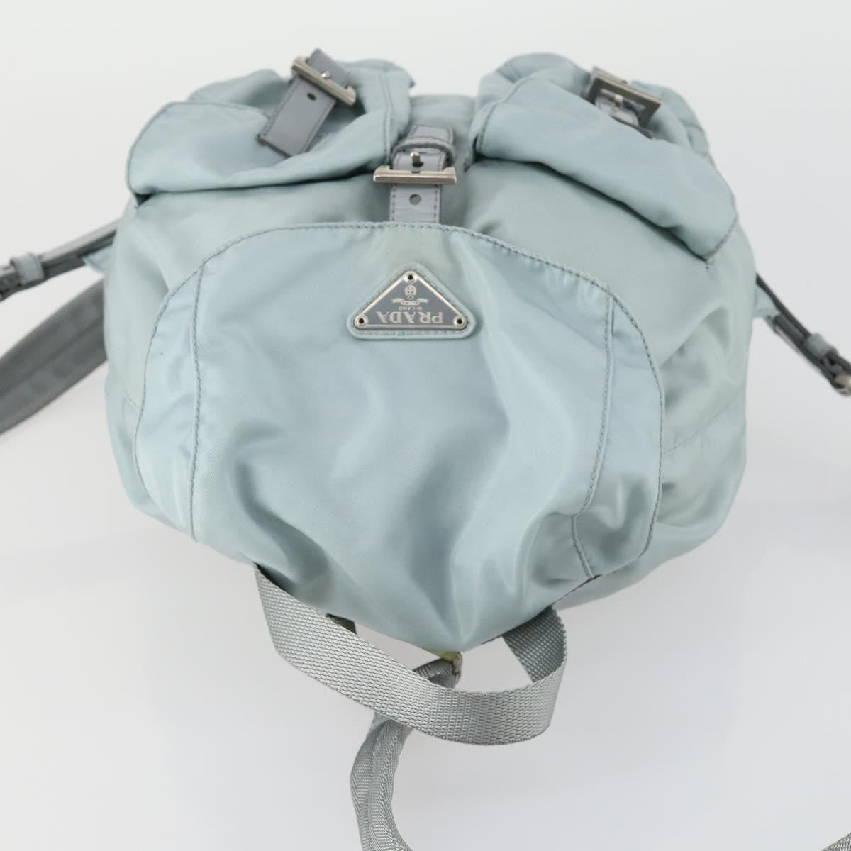 Prada PRADA Backpack Nylon Light Blue Silver Authentic BA9058 Bag