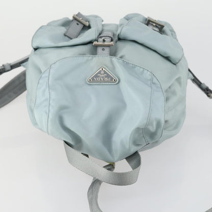 Prada PRADA Backpack Nylon Light Blue Silver Authentic BA9058 Bag