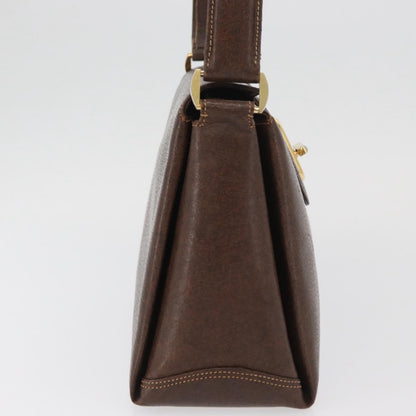 Gucci GUCCI Shoulder Bag Leather Brown Gold Authentic BAZ570