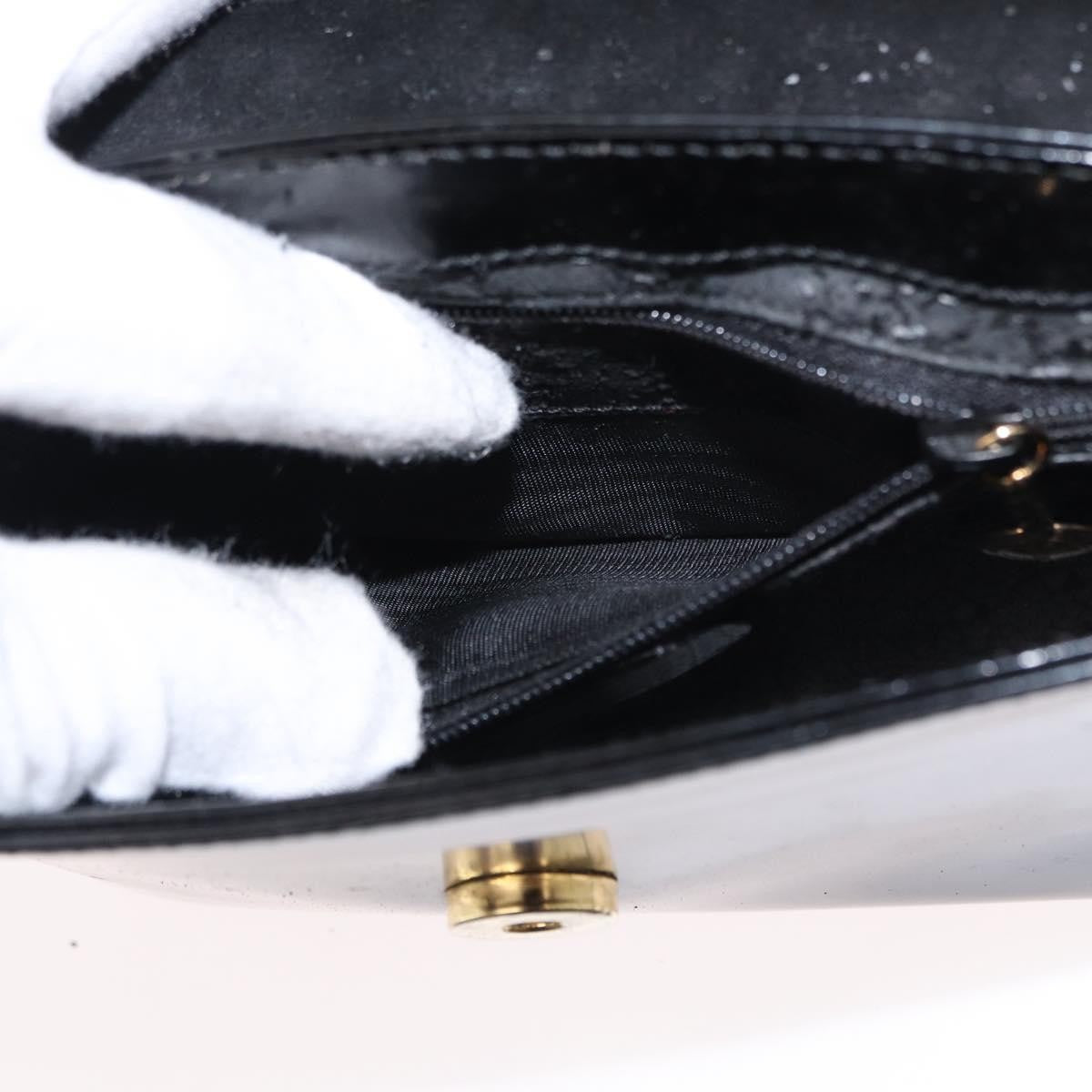 Gucci GUCCI Shoulder Bag Patent leather Black Gold 007 3444 0282 Authentic ti3515