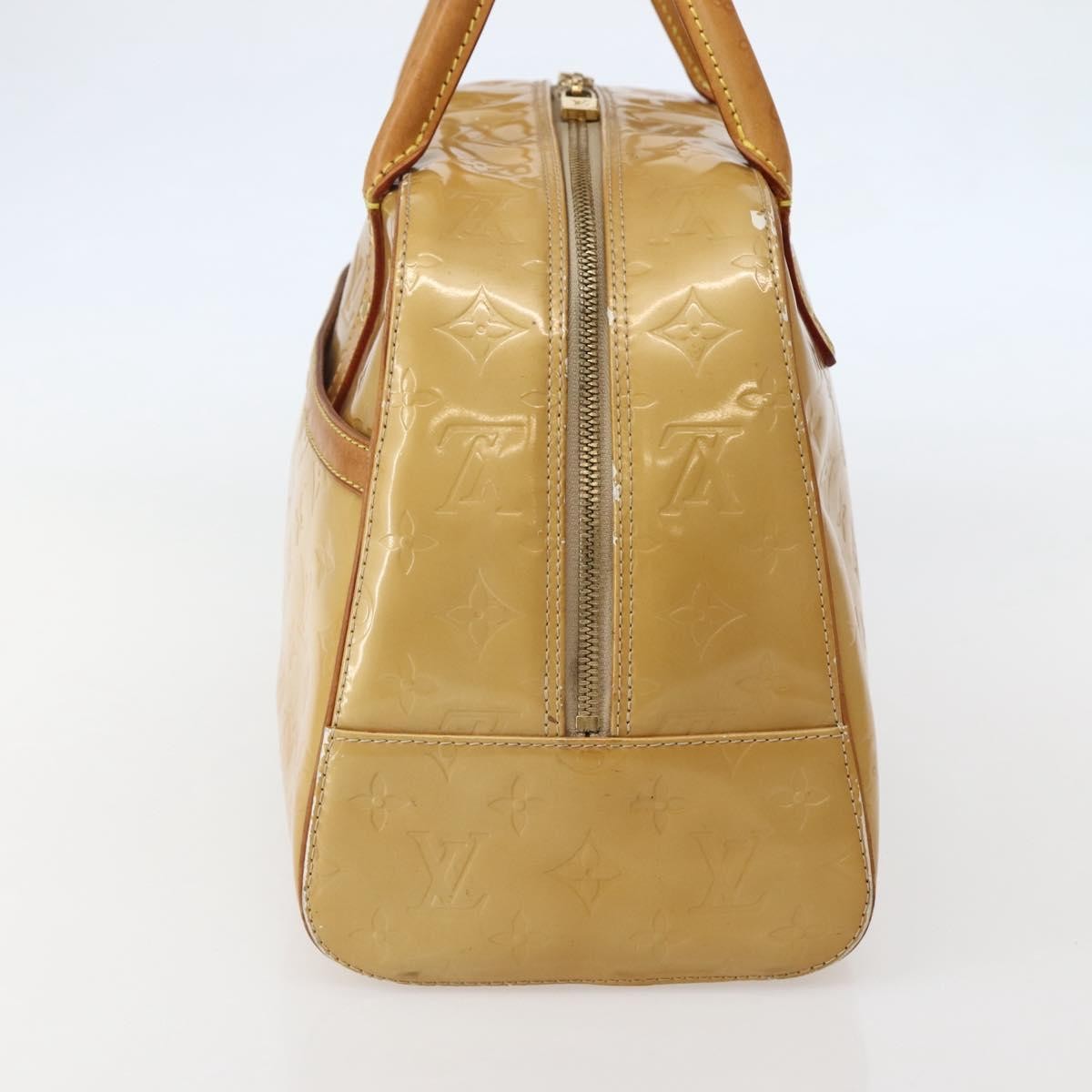 Louis Vuitton LOUIS VUITTON Monogram Vernis Tompkins Square Hand Bag Beige M91149 Authentic hk3021