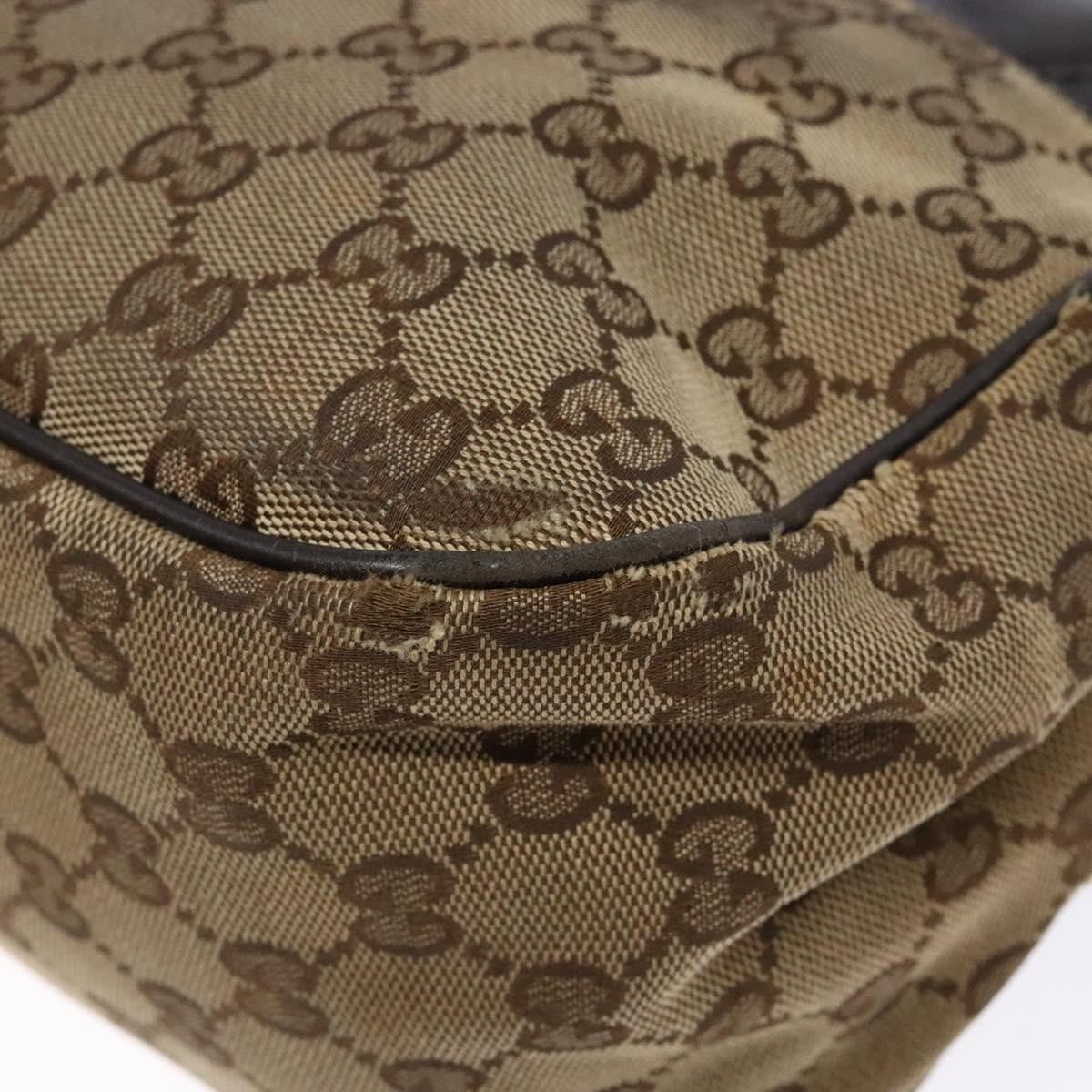 Gucci GUCCI GG Canvas Shoulder Bag Beige Silver Brown 308452 Authentic bs28633
