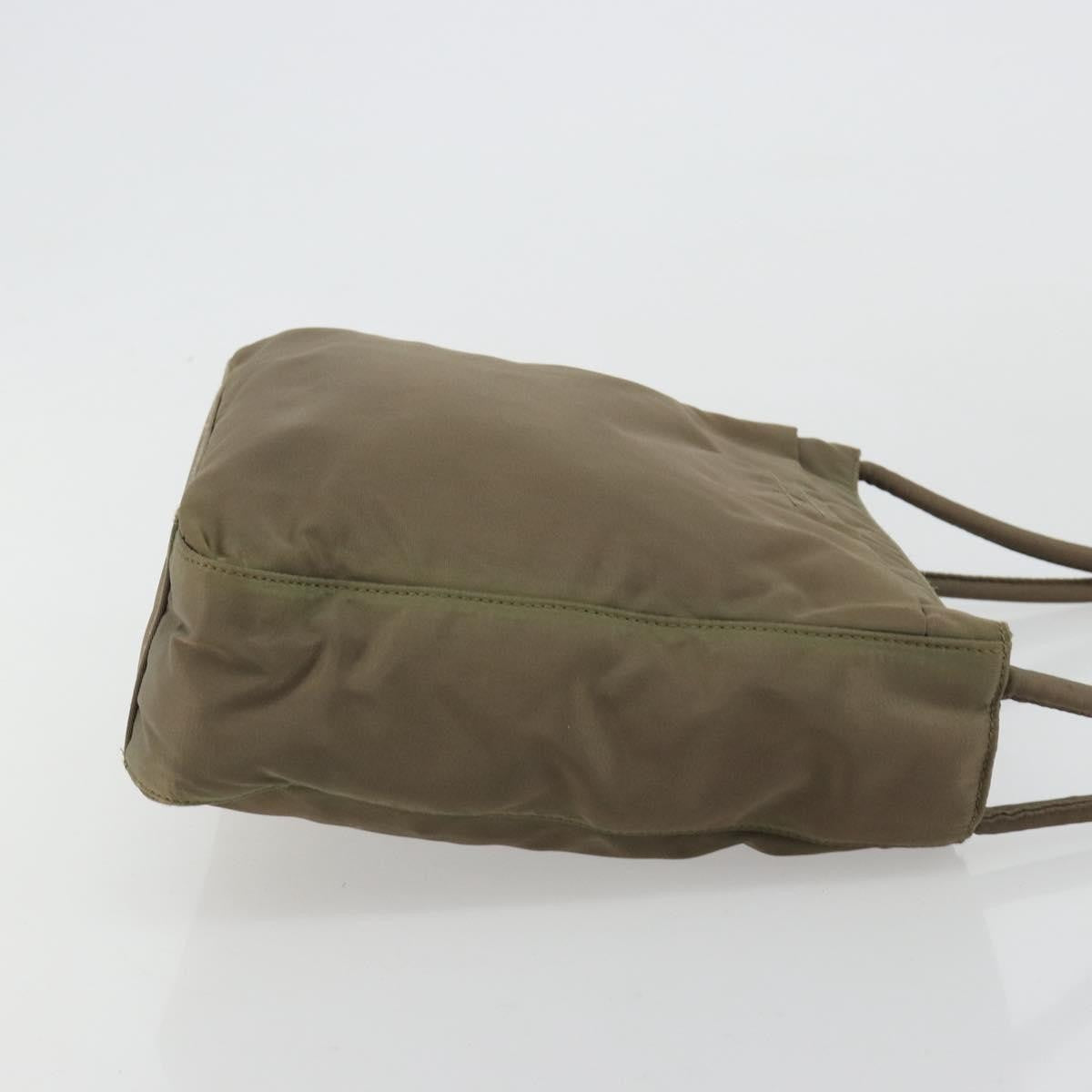 Prada PRADA Tote Bag Nylon Khaki Silver Authentic BA12923