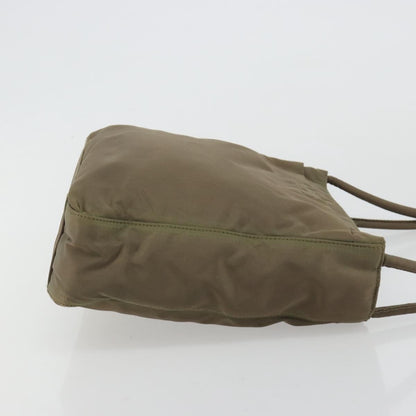 Prada PRADA Tote Bag Nylon Khaki Silver Authentic BA12923