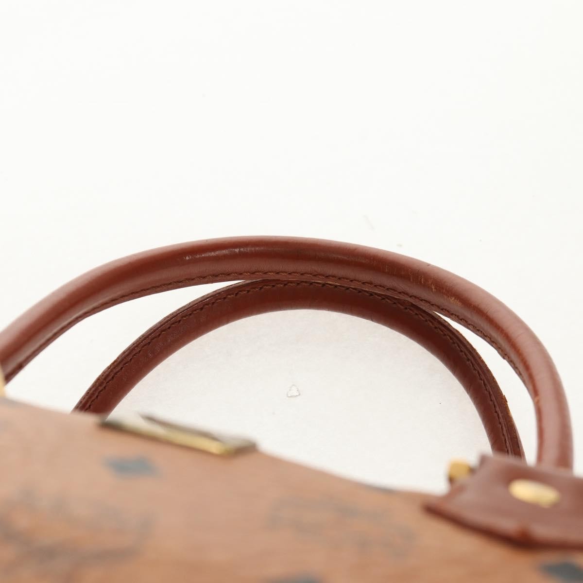 MCM MCM Logogram Vicetos Hand Bag PVC Leather 2way Brown Gold Authentic 158823