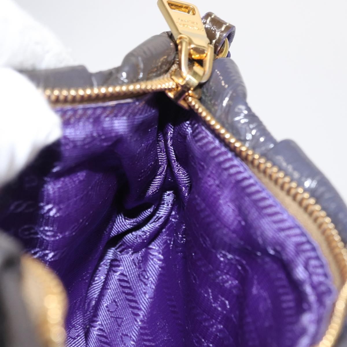 Prada PRADA Pouch Enamel Purple Gold Authentic 154899 Bag