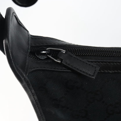 Gucci GUCCI GG Canvas Shoulder Bag Black Silver 001 4205 Authentic 143772