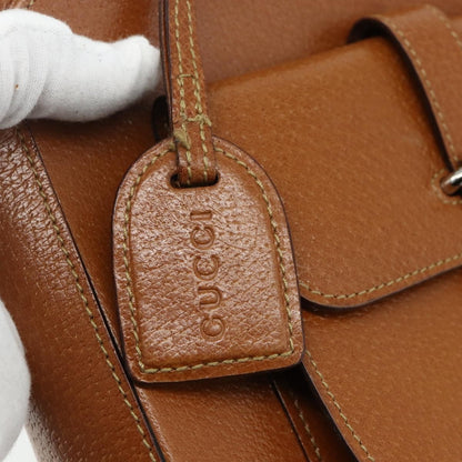 Gucci GUCCI Hand Bag Leather 2way Brown Silver 000 2058 0308 5 Authentic 177030