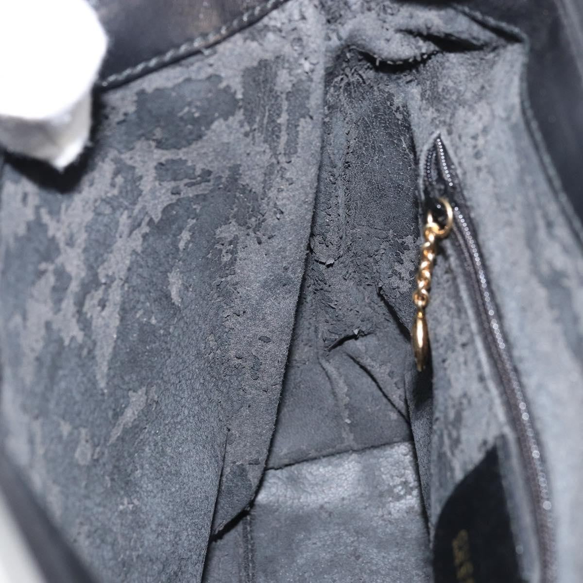 Gucci GUCCI Shoulder Bag Leather Black Gold 001 1998 1785 Authentic 173859