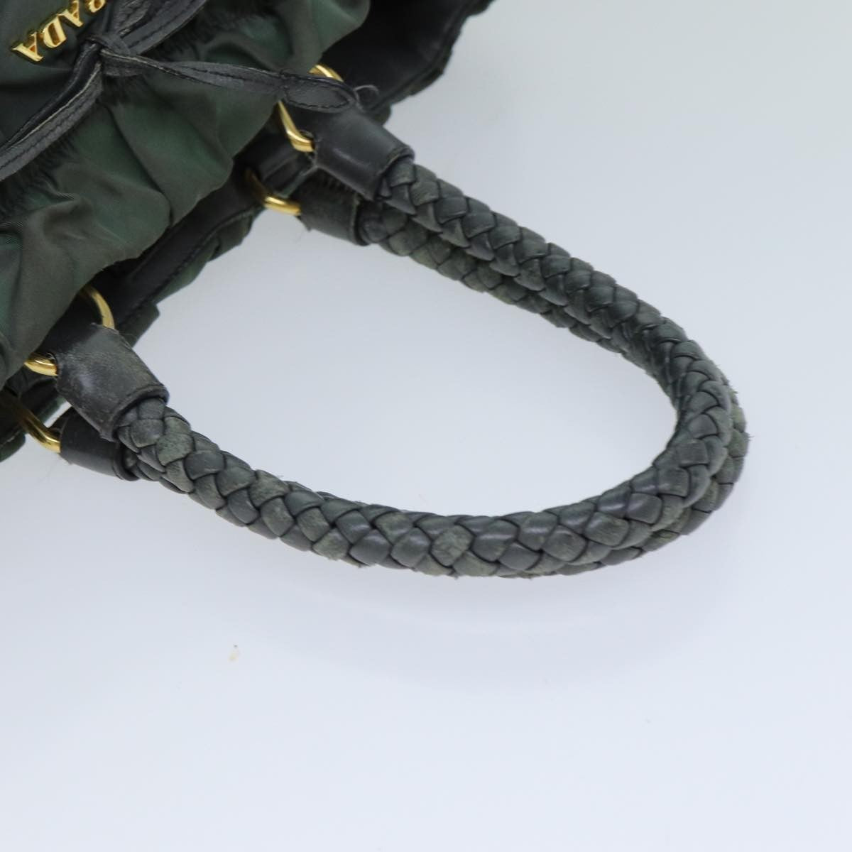 Prada PRADA Hand Bag Nylon 2way Khaki Authentic 77763