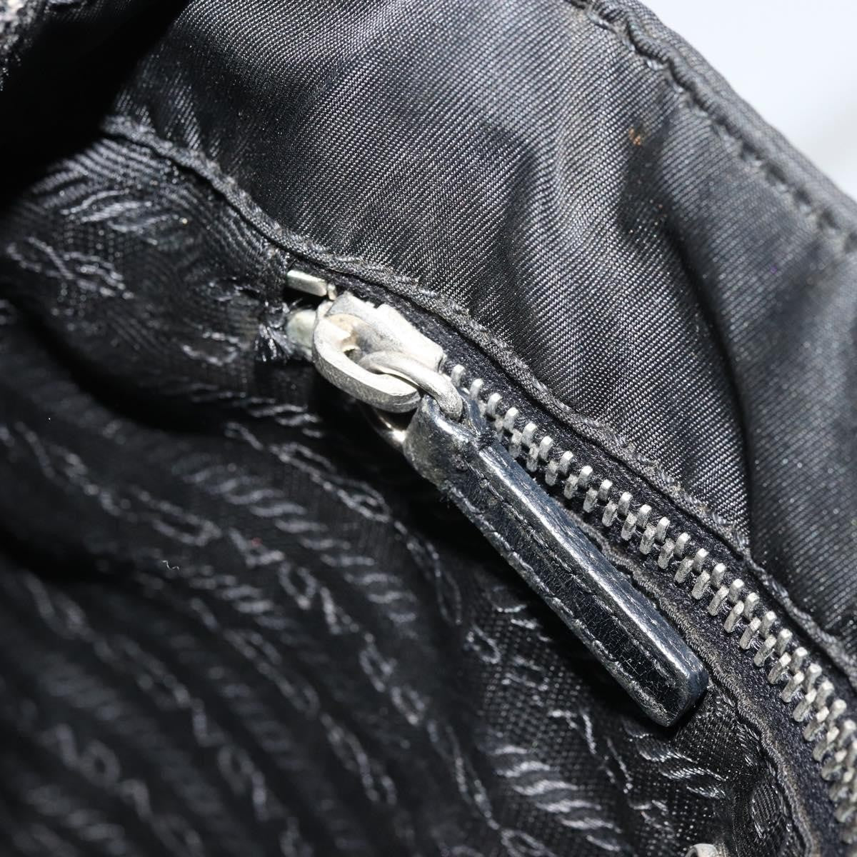 Prada PRADA Tote Bag Nylon Black Silver Authentic 175396