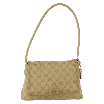 Gucci GUCCI GG Canvas Shoulder Bag Beige Gold 90646 Authentic mr1955