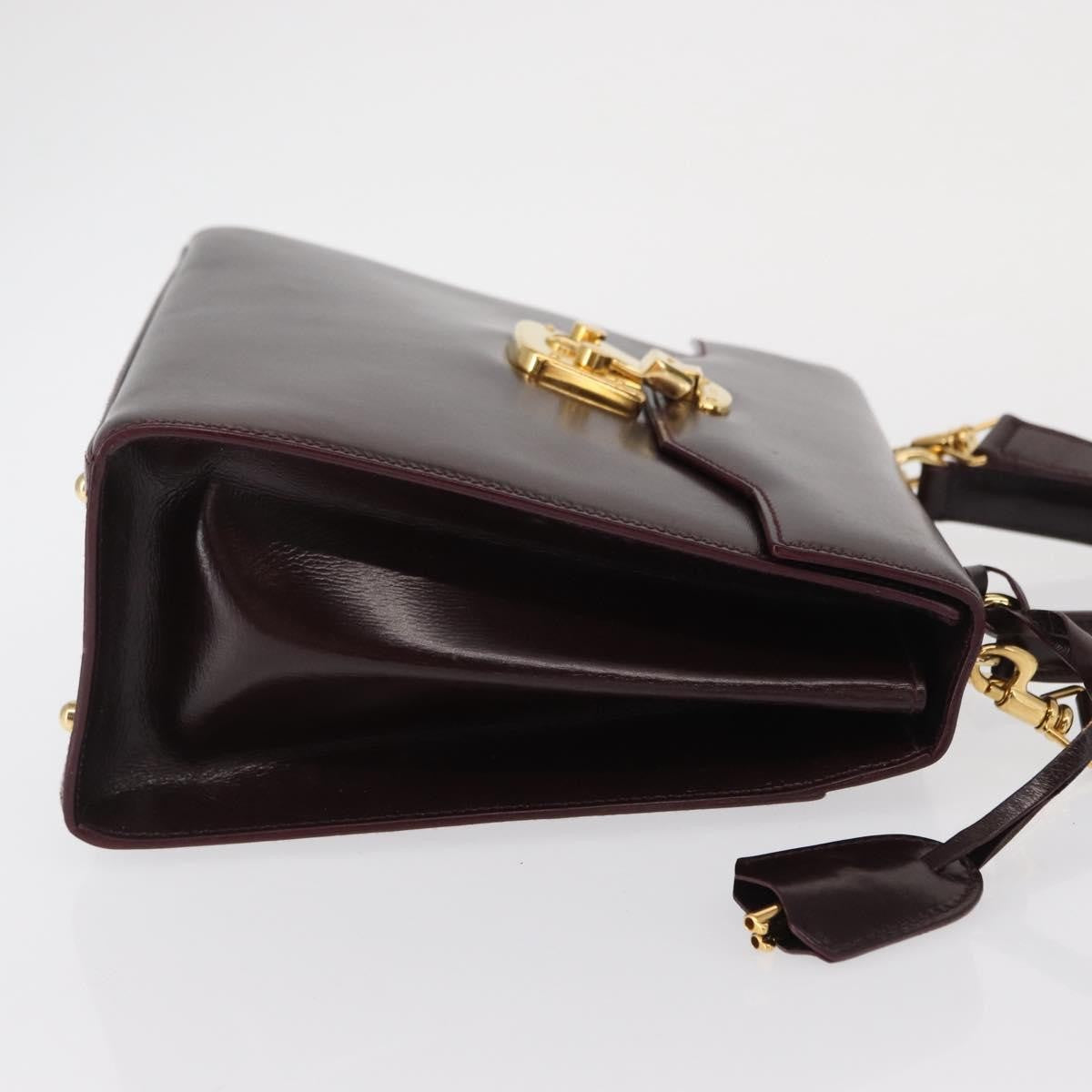 Gucci GUCCI Hand Bag Leather 2way Bordeaux Gold 000 2026 0258 Authentic ep12849