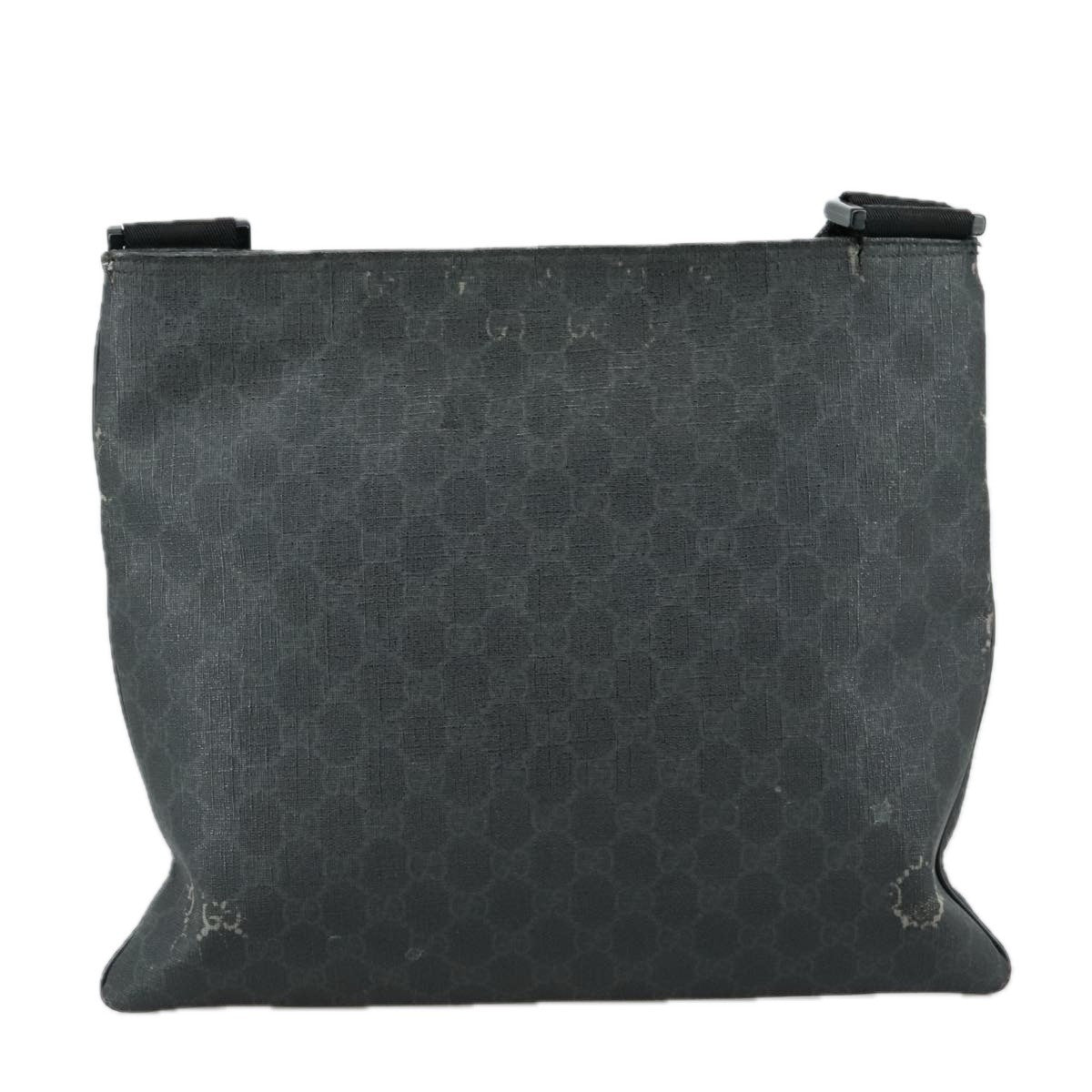Gucci GUCCI GG Supreme Shoulder Bag PVC Leather Black 162904 Authentic yk16293