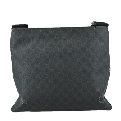 Gucci GUCCI GG Supreme Shoulder Bag PVC Leather Black 162904 Authentic yk16293