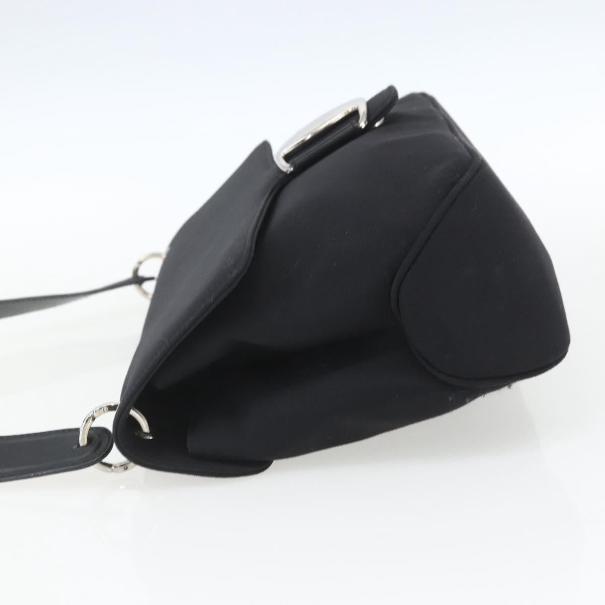 Salvatore Ferragamo Salvatore Ferragamo Vala Shoulder Bag Nylon Black Silver Authentic 162155
