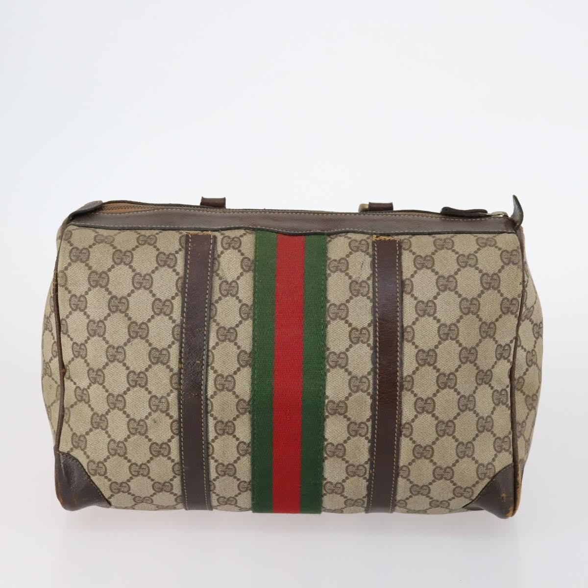 Gucci GUCCI GG Supreme Web Sherry Line Shoulder Bag PVC 2 Set Beige Authentic gh1006