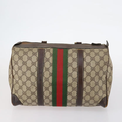 Gucci GUCCI GG Supreme Web Sherry Line Shoulder Bag PVC 2 Set Beige Authentic gh1006
