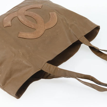 Chanel CHANEL Tote Bag Coated Canvas Brown CC Authentic bs35205