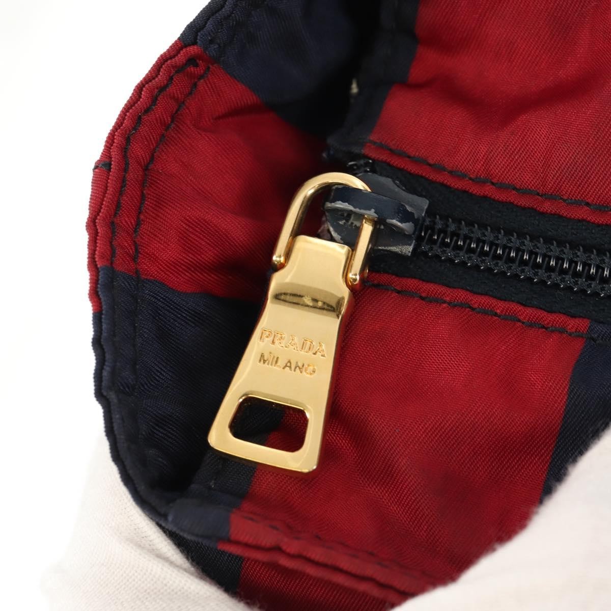 Prada PRADA Tote Bag Nylon 2way Red Navy gold Authentic 158700